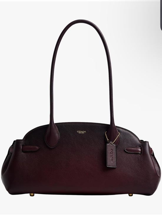 Coach Handbags - COACH Merlot Pebbled Leather Shoulder Bag with Gold Hardware